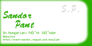 sandor pant business card